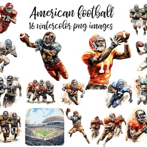 Fútbol americano, imágenes prediseñadas de fútbol, acuarela de fútbol, imágenes prediseñadas de juego de fútbol, imágenes prediseñadas deportivas, imagen de fútbol arte imprimible Compre 2 Obtenga 1 GRATIS
