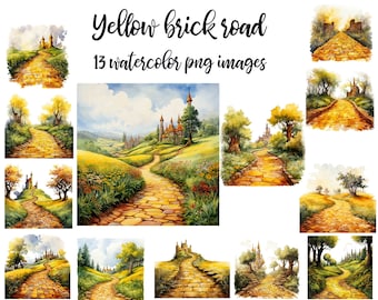 Yellow Brick Road Clipart, Yellow Brick Road PNG, Wizard of Oz illustration, Printable art Buy 2 Get 1 Free