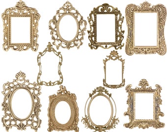Vintage Gold Frames Clipart, Shabby Chic Frames (Digital Download)