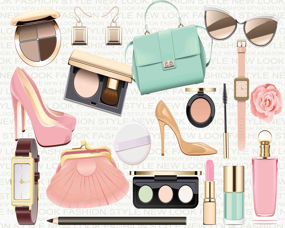 Fashion Clip Art, Fashion Accessories, Woman Clipart, Shabby Chic Clip