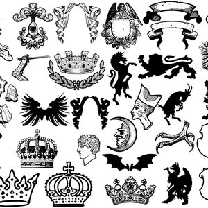 Heraldry Silhouette, Heraldic ClipArt, Heraldic SVG, Heraldry clipart, Heraldry svg, Heraldic cut file, Heraldic cricut  Buy 2 Get 1 FREE