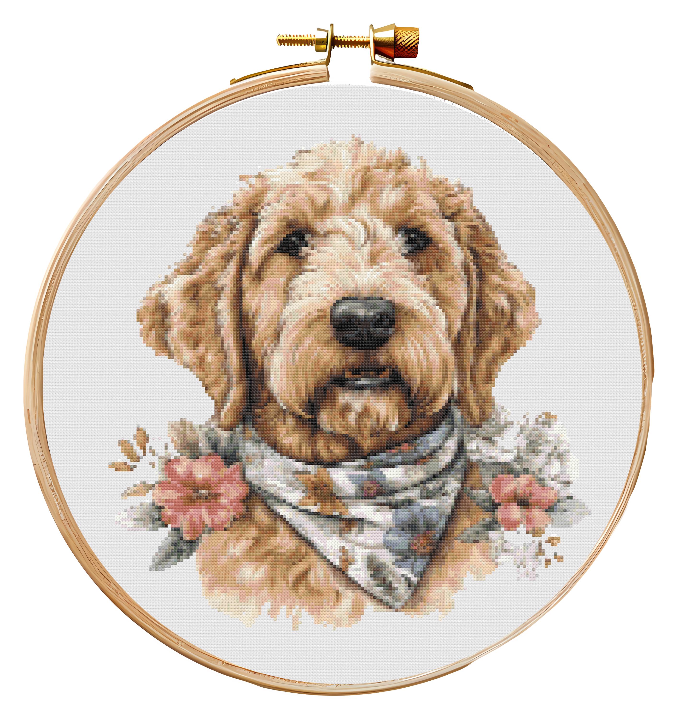 Labradoodle Cross Stitch Pattern: Dog Embroidery Design (PDF Download ...