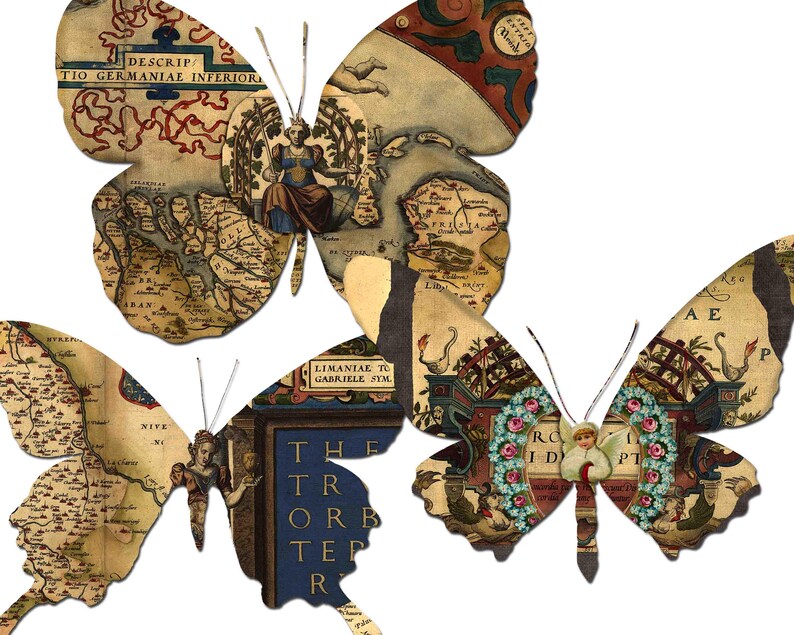 Vintage Butterfly Clipart: Ephemera Graphics (digital Download) - Etsy