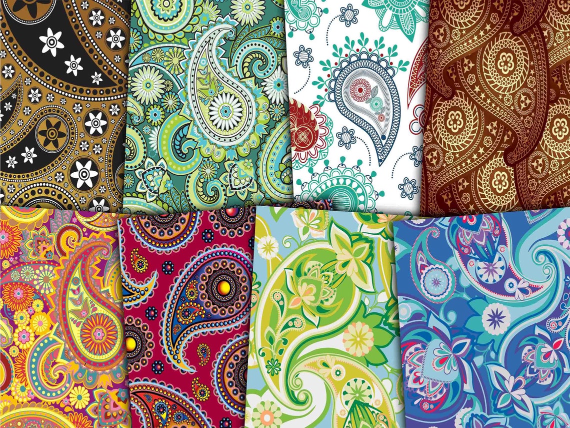 Paisley Digital Paper Paisley Scrapbook Paisley Texture | Etsy