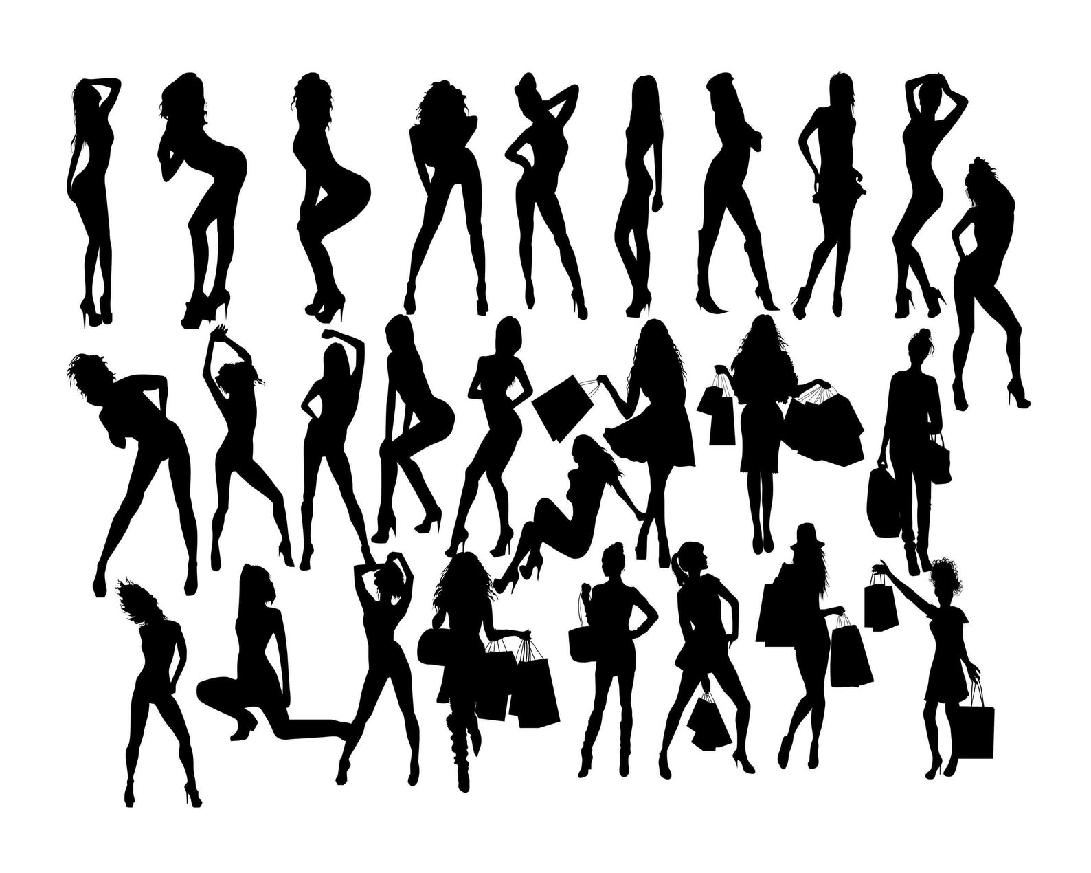 Woman Silhouette svg Woman SVG Women Clip Art Sexy girl image 1.