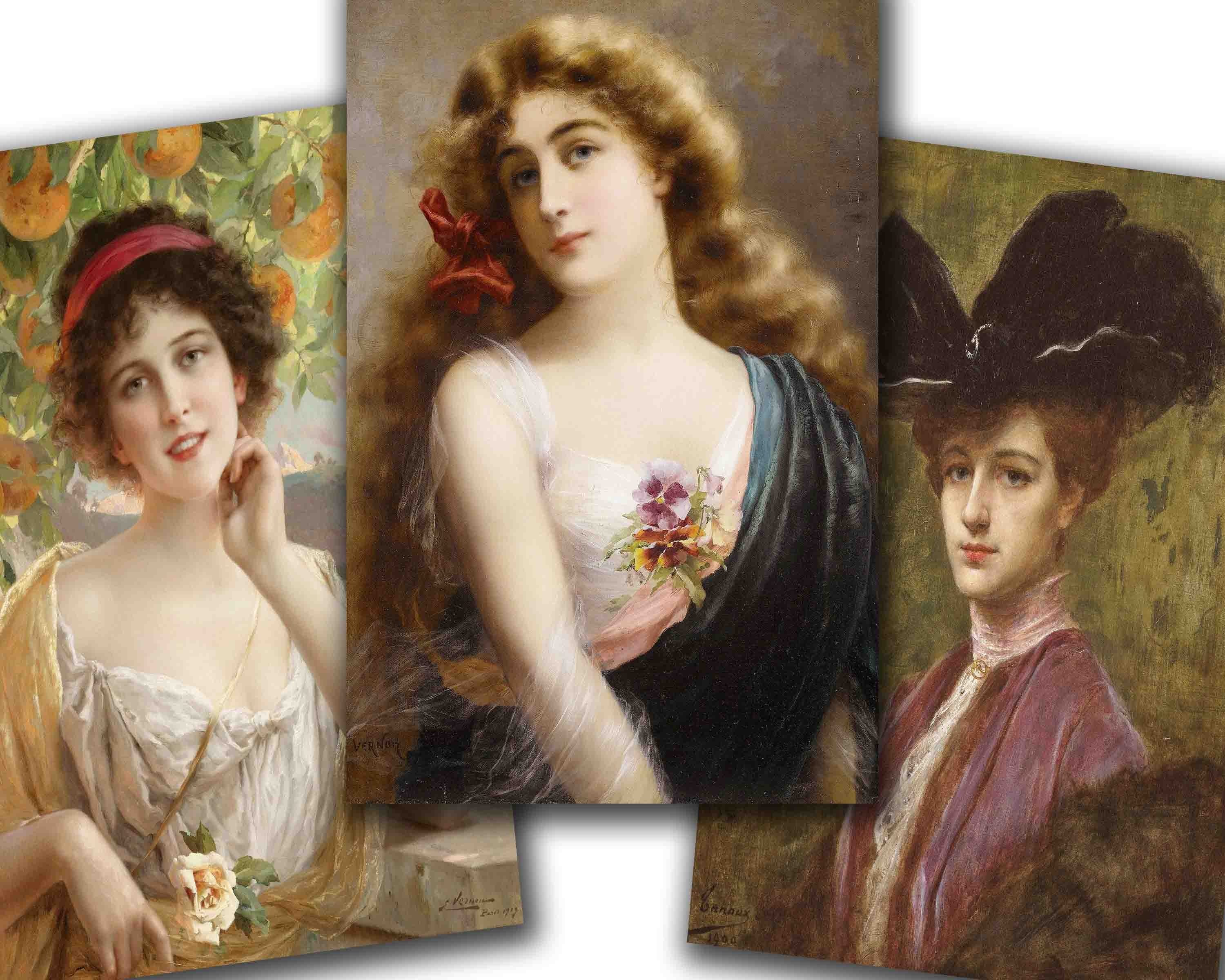 Wandbild Im Vintage-Stil – Viktorianische Dame, Antiker Kunstdruck Auf Leinwand (40,6 X 61 Cm)