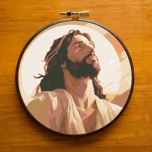 Jesus Cross Stitch Pattern PDF, Beautiful Jesus Design for Home Decor, Jesus Cross Stitch Hand Embroidery, Instant Download