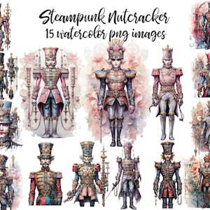 Quebra-nozes Steampunk, clipart aquarela, Steampunk PNG, quebra-nozes de fantasia, quebra-nozes PNG, imagem do quebra-nozes Arte para impressão Compre 2 e ganhe 1 GRÁTIS