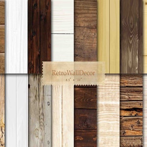 Papel digital de madera, fondo de madera, textura de madera angustiada, papel rústico de madera Fondo de madera Papel de madera shabby chic 8.5x11 Comprar 2 Obtener 1 GRATIS