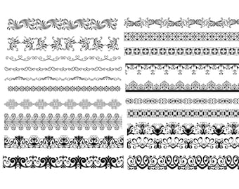 Ornate Border SVG Bundle: Line Divider Clipart (Digital Download)
