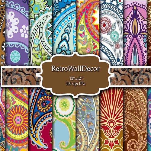 Paisley Digital Paper Paisley Scrapbook Paisley Texture - Etsy
