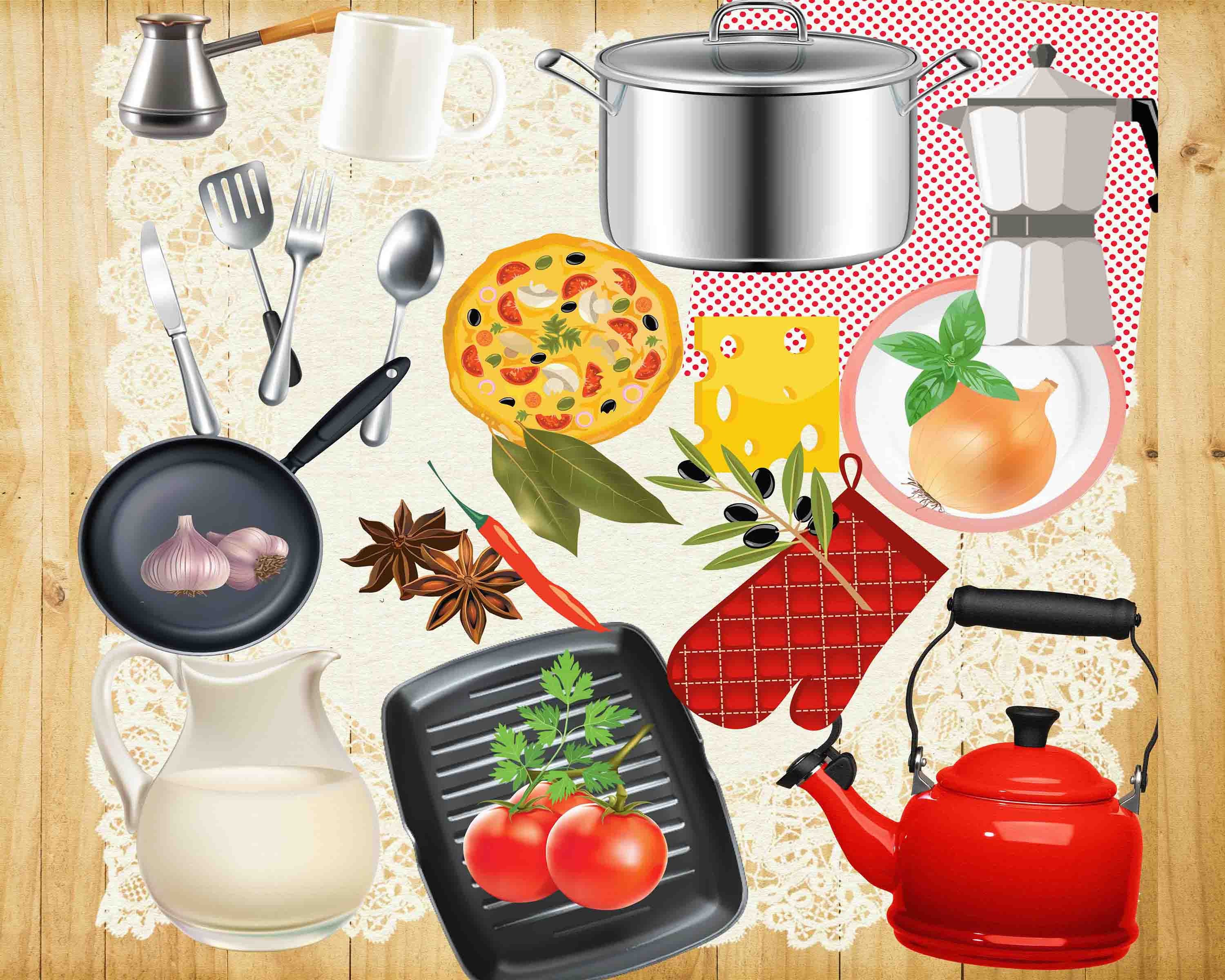Vintage Kitchen Clip Art Kitchen Clipart Kitchen Clip Art Etsy