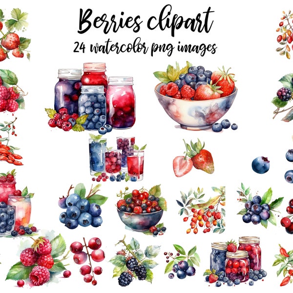 Berries clipart, Berries watercolor, Berries set clipart, Blueberry watercolor , Berries illustration, Berries image Buy 2 Get 1 FREE