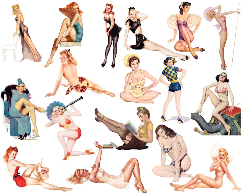 Pin Up Girls Clipart 50s Image 1950s Retro Pin Up Retro clipart Retro Images vintage ephemera 1950s Lifestyle Buy 2 Get 1 FREE