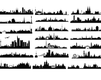 Europe City Skyline SVG Bundle: Vector Metropolis Clip Art (Digital Download)