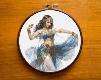 Belly Dancer Cross Stitch Pattern, Home Decor (PDF Pattern)