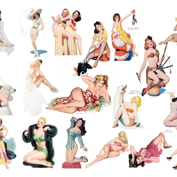 Pin Up Girls Clipart, Retro clipart, vintage ephemera, 1950s, Retro Pin Up, Retro Images,  50s Image, 1950s Lifestyle Buy 2 Get 1 FREE