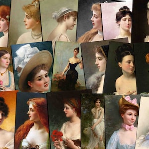 Retrato vintage, Retrato victoriano, Retrato de mujer, Hoja vintage, Maestros antiguos, Belleza de mujer vintage, Arte imprimible Comprar 2 Obtener 1 GRATIS