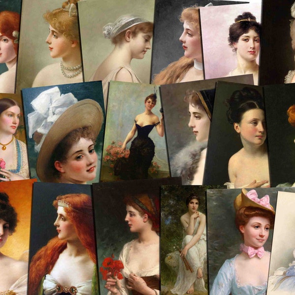 Vintage portrait, Victorian portrait, Women Portrait, Vintage sheet, Old masters, Vintage Women beauty, Printable art Buy 2 Get 1 FREE