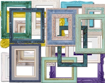 Vintage Frames Clipart: Shabby Chic Photo Frames (Digital Download)