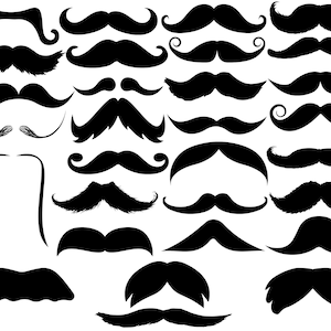 Mustache Silhouettes, Mustache Clipart, Mustache SVG, Mustache DXF, Mustache cut file, Mustache cricut, Printable art Buy 2 Get 1 FREE