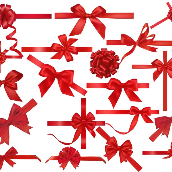 Bows Clipart, Ribbon Clipart, Clip Art Bows, Holiday Clipart, Girl Bows, Red Bows, Ribbon bows clip art, Gift Bow Buy 2 Get 1 FREE