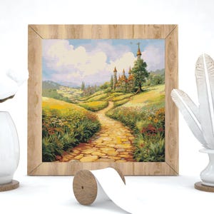 Yellow Brick Road Cross Stitch Pattern PDF, Beautiful Yellow Brick Road Design for Home Decor Yellow Brick Road Cross Stitch Hand Embroidery