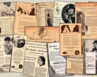 Vintage French Fashion Advert Ephemera (Digital Download)