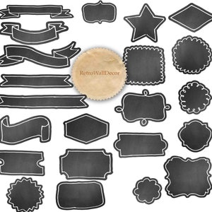 Chalkboard labels, Chalkboard frames, Chalkboard banner, Digital frames, Chalk banner, Label clipart, Chalkboard clip art Buy 2 Get 1 FREE