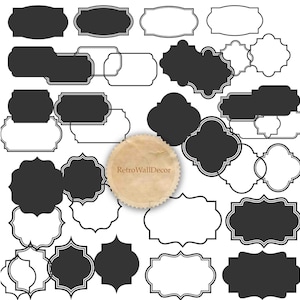 Digitale Rahmen, Rahmen Clip Art, Digitale Etiketten, druckbare Label, Label Clipart, druckbare Tags, Frame SVG, Vector Label Kaufen 2 Get 1 FREE