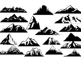 Mountain Clipart, Mountain Silhouette, Mountain Svg, Silhouette Cut Files, Mountain Vector, Mountain Digital SVG DXF ai png Buy 2 Get 1 FREE