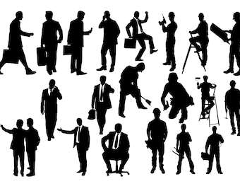 Business People, Businessman svg, Handyman Silhouette, Working Man Clipart, Business cut file 20 PNG SVG eps dxf Buy 2 Get 1 FREE