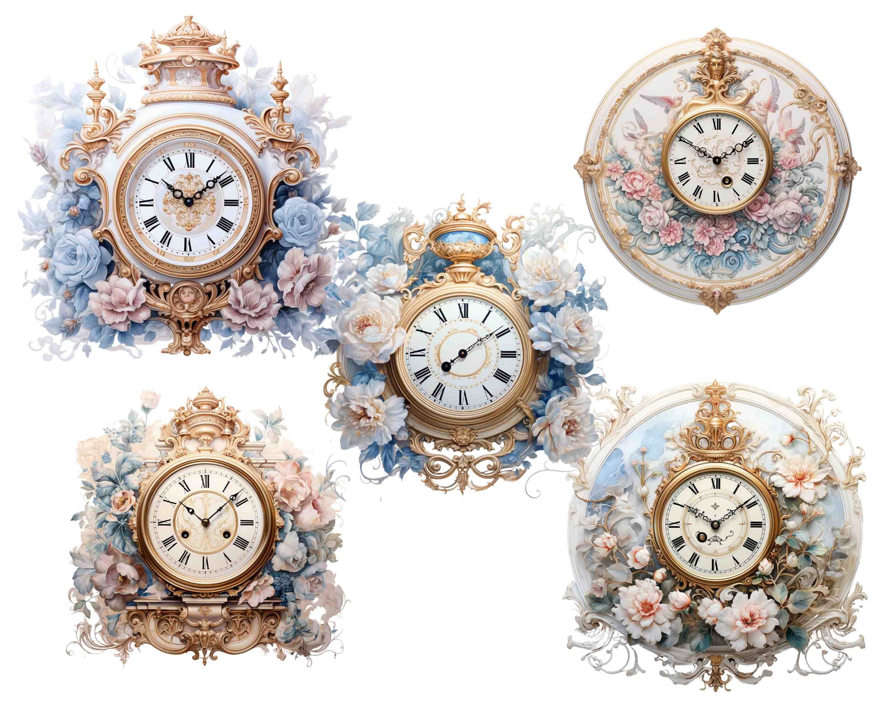 Modern Rococo Stylewatch Rococo Watch Faces: Vintage Clock PNG Clipart (digital Download) - Etsy ...