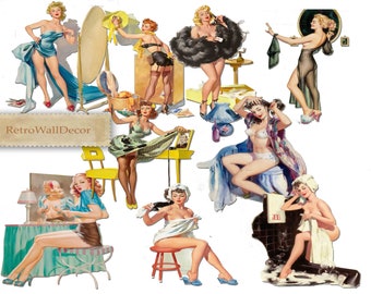 Pin Up Girls Clipart, Retro clipart, vintage ephemera, 1950s, Retro Pin Up, Retro Images,  50s Image, 1950s Lifestyle Buy 2 Get 1 FREE