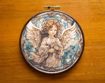 Patrón de punto de cruz de ángel: Bordado a mano para decoración del hogar (PDF)