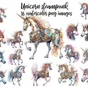 Steampunk unicorn, Unicorn PNG, Unicorn clipart, Junk journal unicorn, Watercolor unicorn, Unicorn poster, Printable art Buy 2 Get 1 FREE