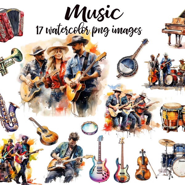 Music clipart, Music instrument PNG, Music watercolor, Music nursery , Music illustration, Music image, Music poster Buy 2 Get 1 FREE