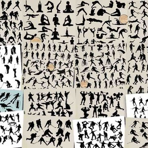 Sports Bundle, Sports Silhouette, Sports Clip Art, Bundle 420 images, baseball football basketball ski golf hockey Acheter 2 Get 1 FREE