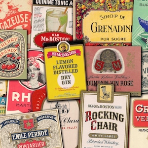 Etichette vintage, etichetta bevanda vintage, etichetta whisky, ephemera vintage, etichetta vite vintage, etichetta vermouth Acquista 2 Ottieni 1 GRATIS