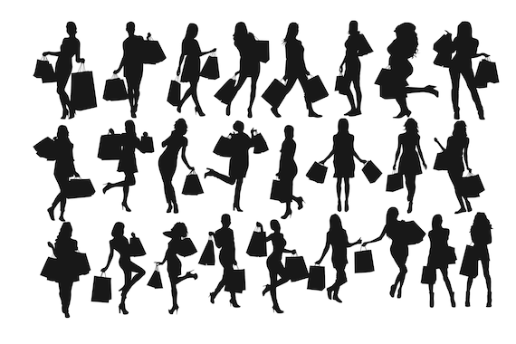 Download Shopping Silhouette Shopping Girl Woman Silhouette Svg Etsy