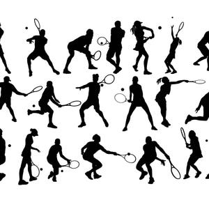 Silhouette de tennis, tennis SVG, joueur de tennis, clipart tennis, silhouette sport, clipart sport, image tennis fichier coupé tennis 2 achats, 1 gratuit