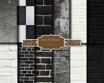 Rustic Brick Wall Digital Paper: Vintage Textures (Digital Download)