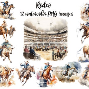 Rodeo Clipart, Rodeo Aquarell, Rodeo Set Clipart, Cowboy Clipart, Rodeo Illustration, Rodeo Bild Buy 2 Get 1 FREE