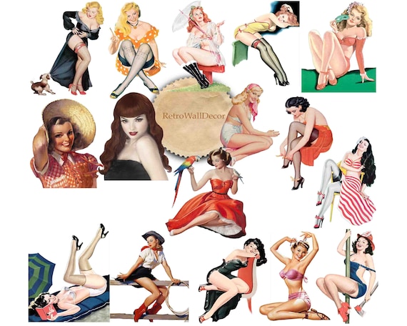Pin Up Girls Clipart 50s Image 1950s Retro Pin Up Retro clipart Retro Images vintage ephemera 1950s Lifestyle Buy 2 Get 1 FREE
