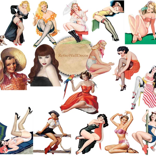 Pin Up Girls Clipart, Retro clipart, vintage ephemera, 1950s, Retro Pin Up, Retro Images,  50s Image, 1950s Lifestyle Buy 2 Get 1 FREE