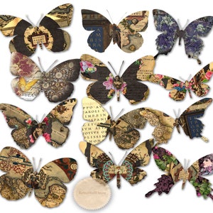 Butterfly Clipart, Butterfly Graphics, Vintage Butterflies, Ephemera Butterflies, digital butterfly, Vintage clip art Buy 2 Get 1 FREE