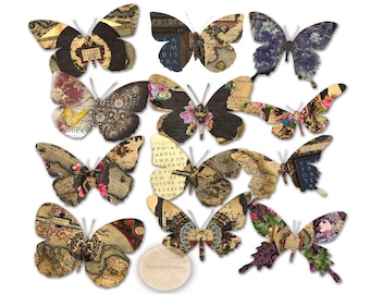 Clipart de mariposas vintage: Gráficos efímeros (Descarga digital)