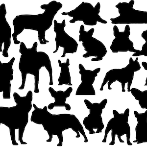 Bulldog Francês SVG, Silhueta de Cachorro, Bulldog Francês PNG, Silhueta de Bulldog Bulldog Clipart Arquivo de corte de cachorro Compre 2 e ganhe 1 GRÁTIS