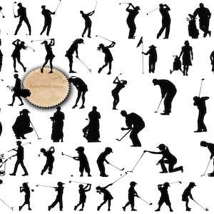 Golf SVG, silhuetas de golfe, clipart de golfe, silhueta de esportes, clipart de esportes Compre 2 e ganhe 1 GRÁTIS