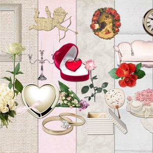 Clipart de casamento, clipart floral, clipart de flores, clipart de casamento, clipart de amor, corações, acessórios, festa de casamento, bolo Compre 2 e ganhe 1 GRÁTIS